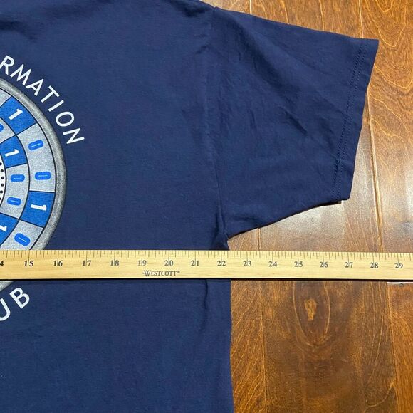 Hanes Vintage CIS Computer Information Systems Navy T-Shirt Men's Size Large - Picture 7 of 8